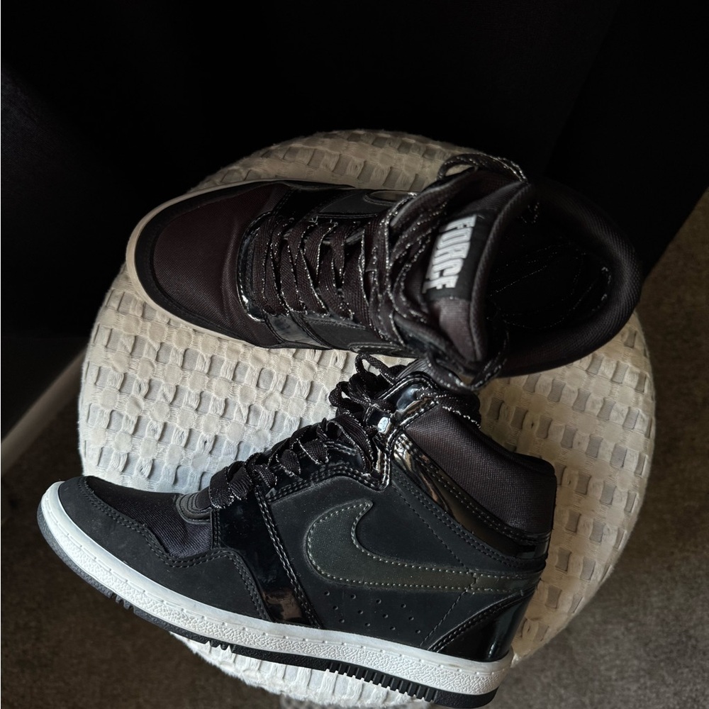 Nike Force Women’s Sky High Black and White High-Top Sneakers